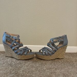 Women's Blue Wedge Sandals
